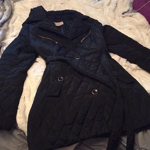 Michael Kors Belted Quilted Jacket with Hood